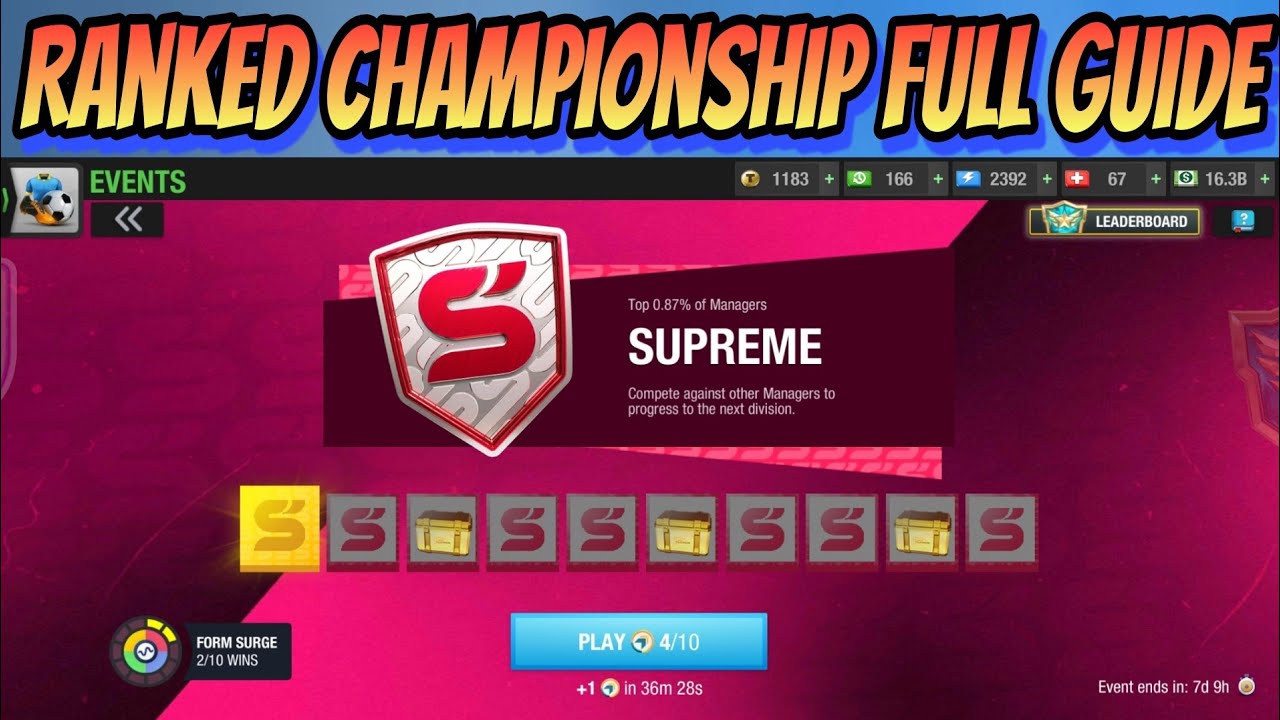 Ranked Championship full guide | Tips, Formation, Tactics, Teamplay shared