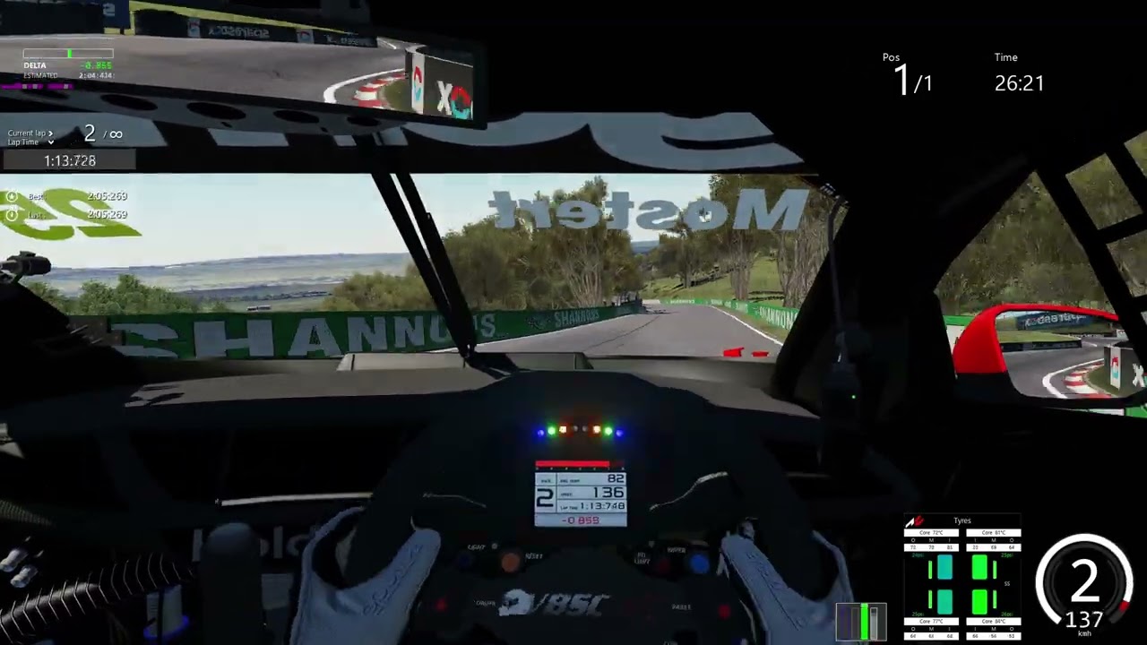 Assetto Corsa (PC) - Holden ZB Commodore V8 Supercar @ Bathurst 2:03.652 + SETUP