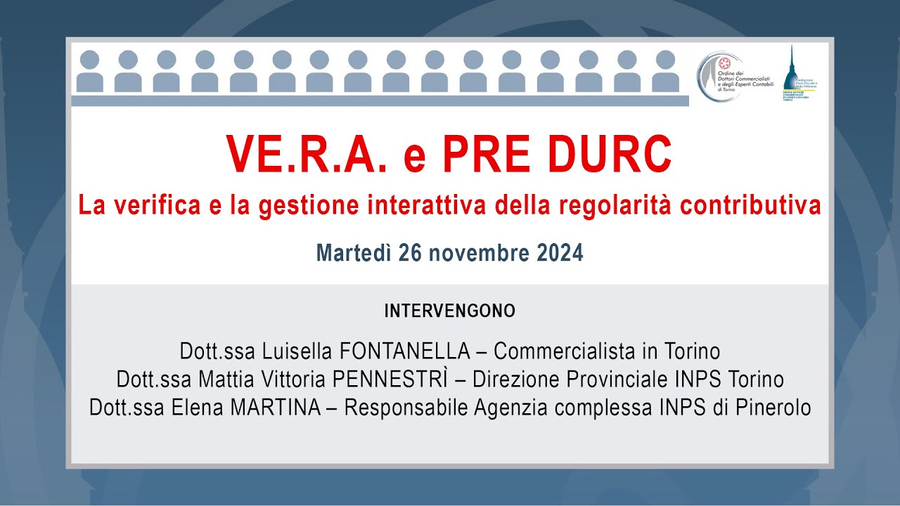 VE.R.A. e Pre DURC - La verifica e la gestione interattiva della regolarità contributiva