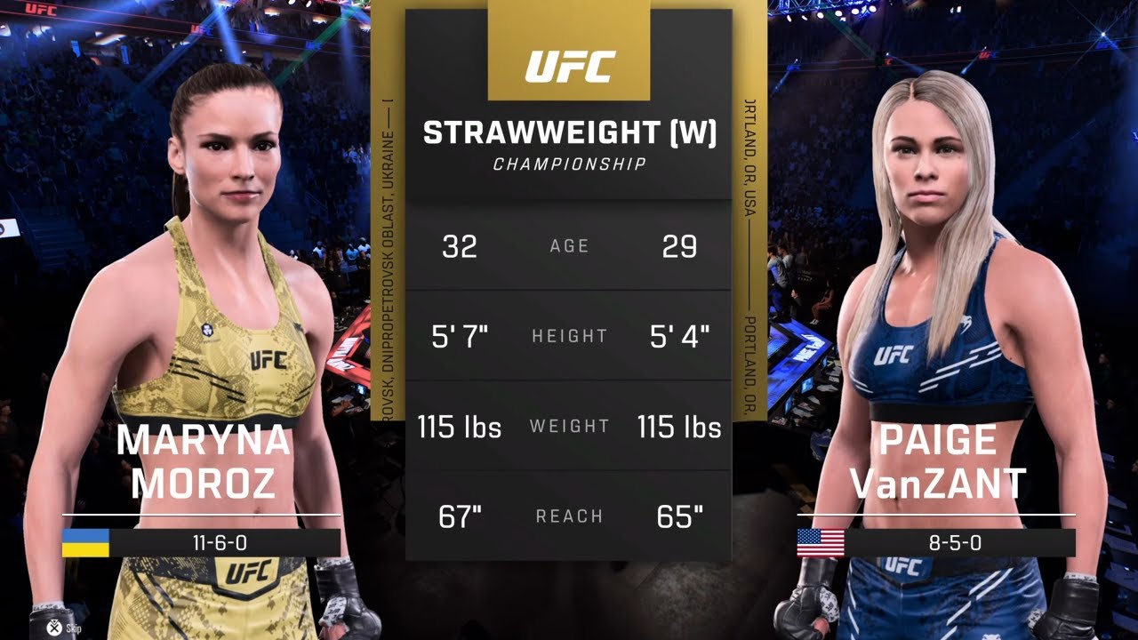 EA Sports UFC 5 Gameplay Maryna Moroz vs Paige VanZant