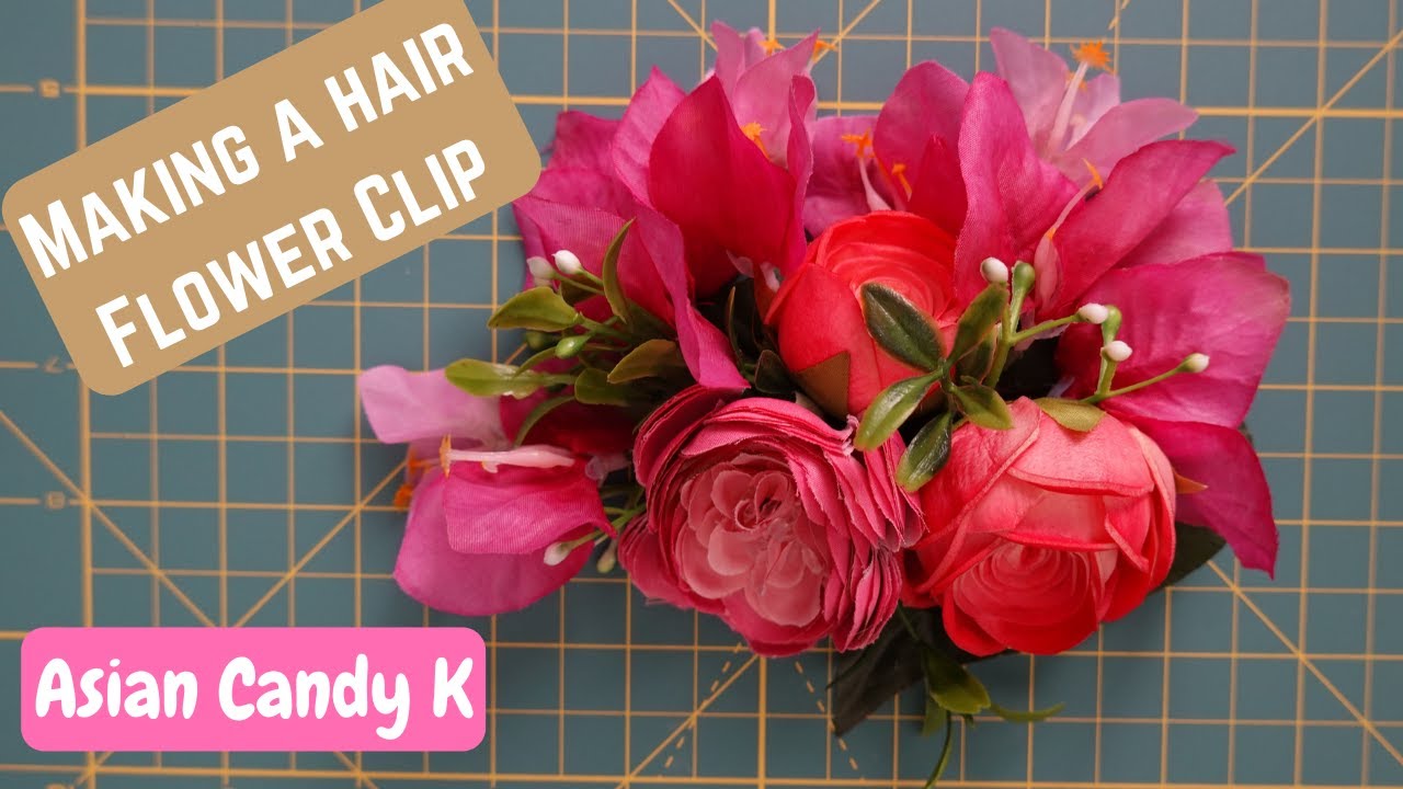 Making a flower hair clip using silk flowers