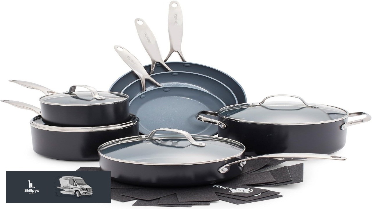 GreenPan Valencia Pro Ceramic Nonstick 11 Piece Cookware Set Hard Anodized PFAS Free