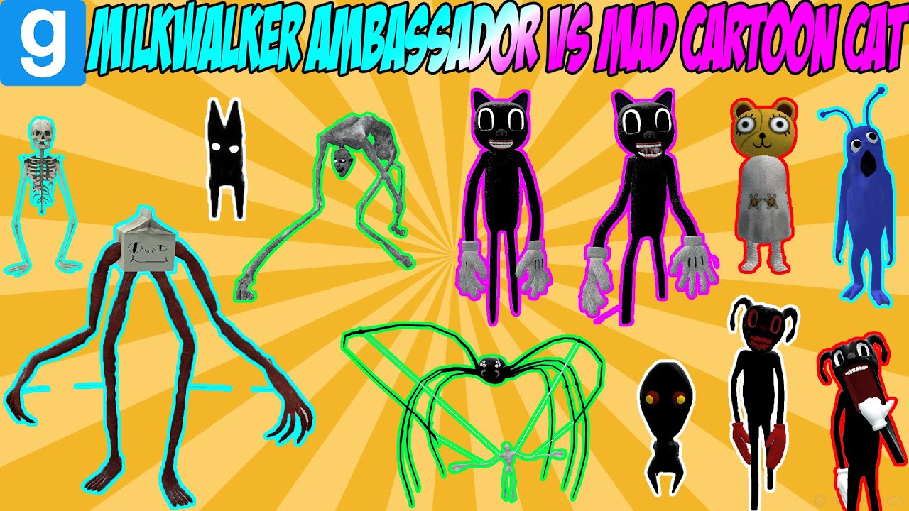 MILKWALKER AMBASSADOR vs. MAD CARTOON CAT! - Garry's Mod Sandbox
