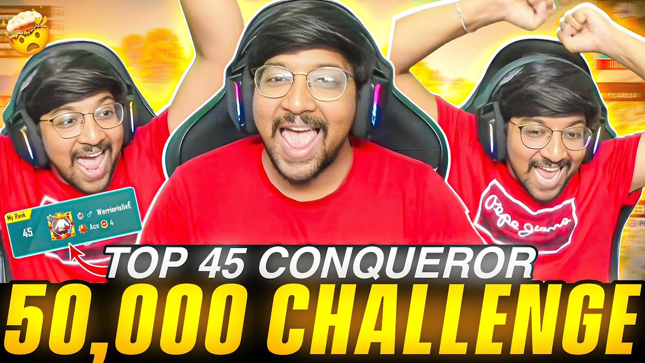50,000 Challenge 😱 | Top 50 Conqueror Challenge 🤯 | 33hrs Struggle #warriorislive #highlights