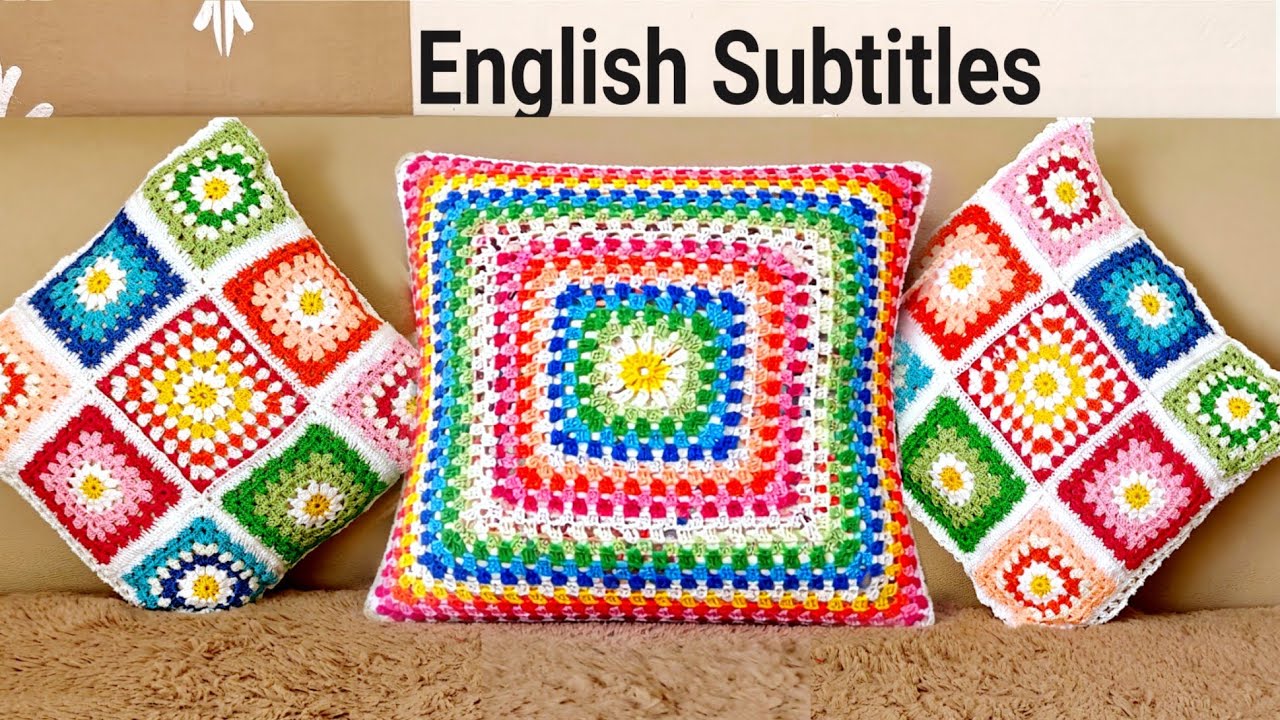 Give Your Old Sofa Completely New Look, Amazing Crochet Cushion Covers Part2/3, क्रोशिया कुशन कवर