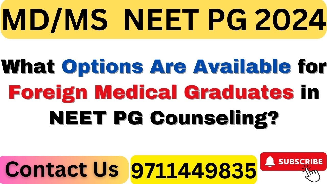 Neet PG 2024: What Options Are Available for Foreign Medical Graduates in NEET PG Counseling?
