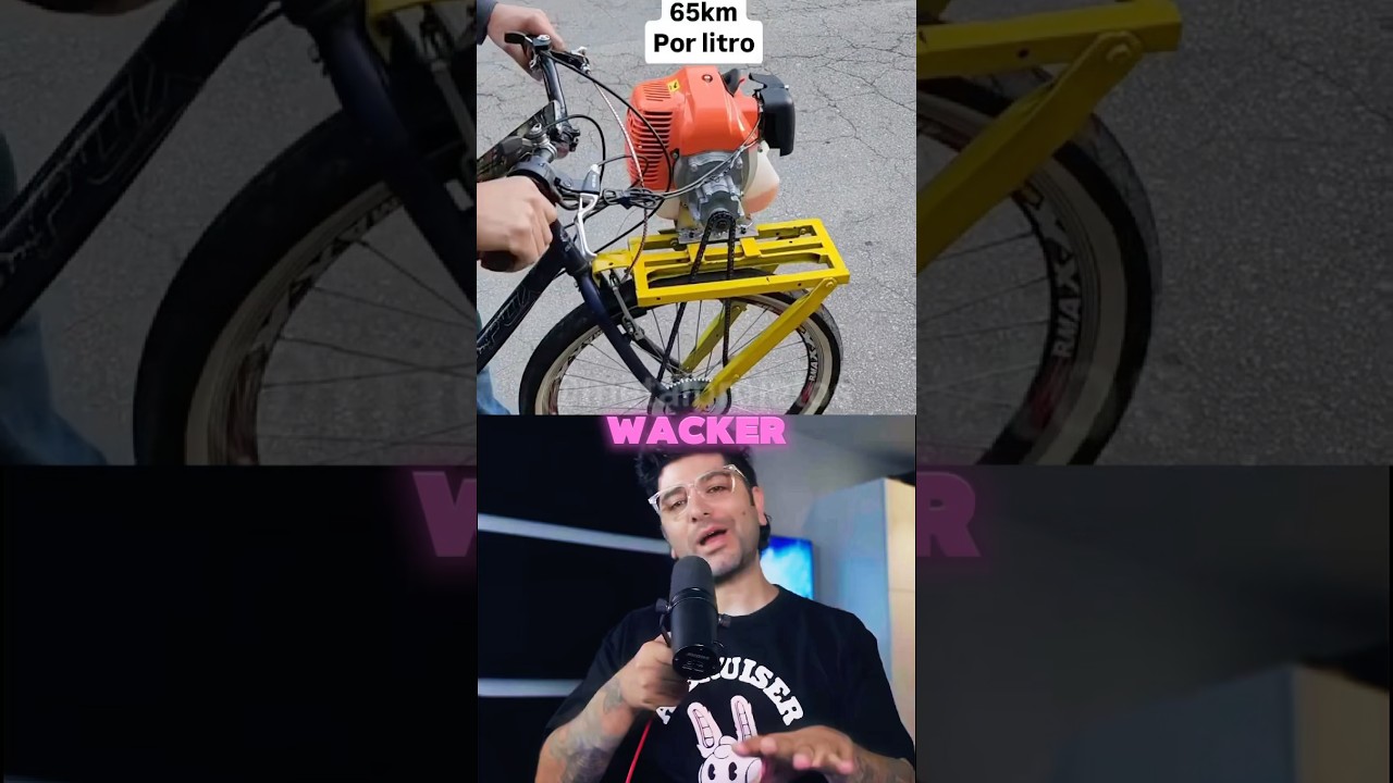 He installed the weed whacker motor on his bicycle. #Shorts