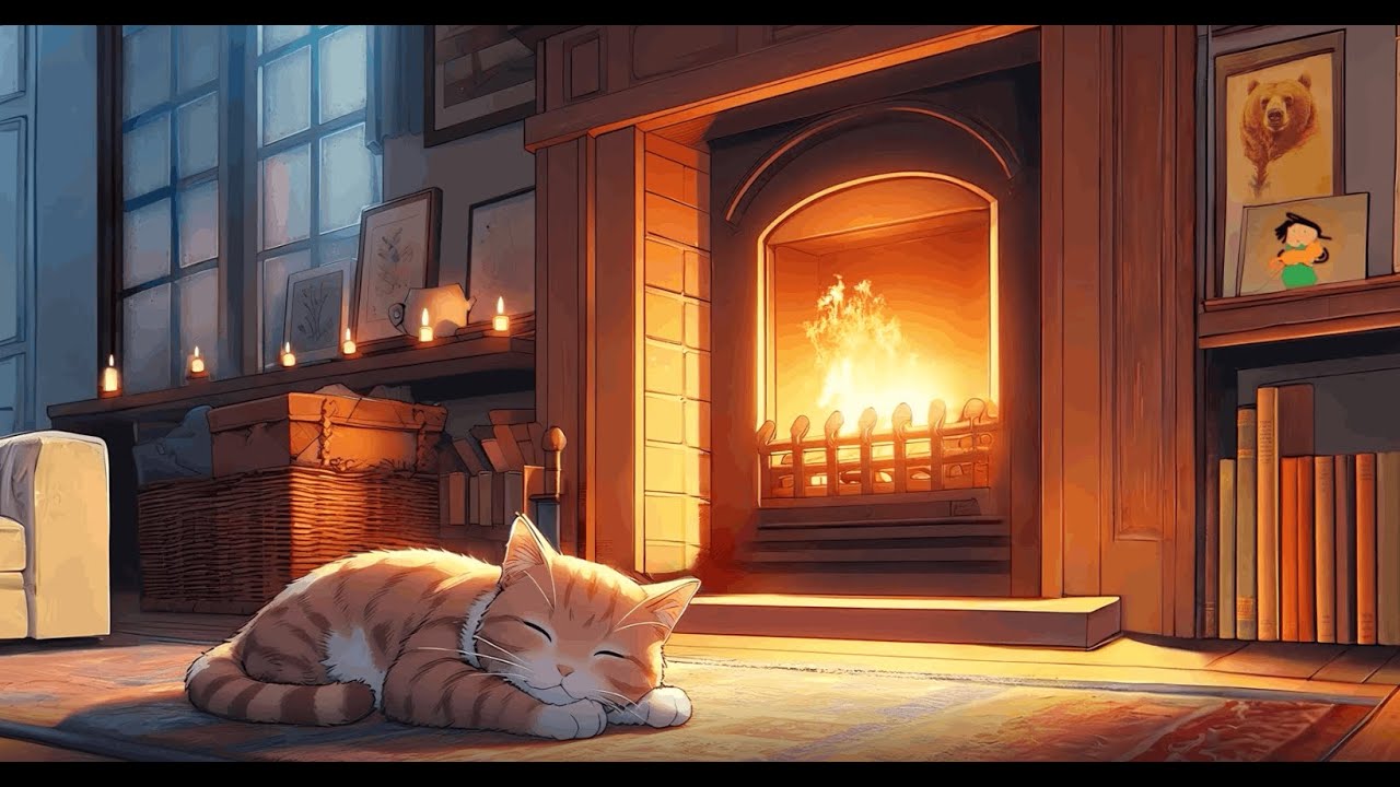 3 Hours Cozy Crackling Fireplace Ambience | Relaxing Sounds for Study, Sleep, ADHD Focus & Calm