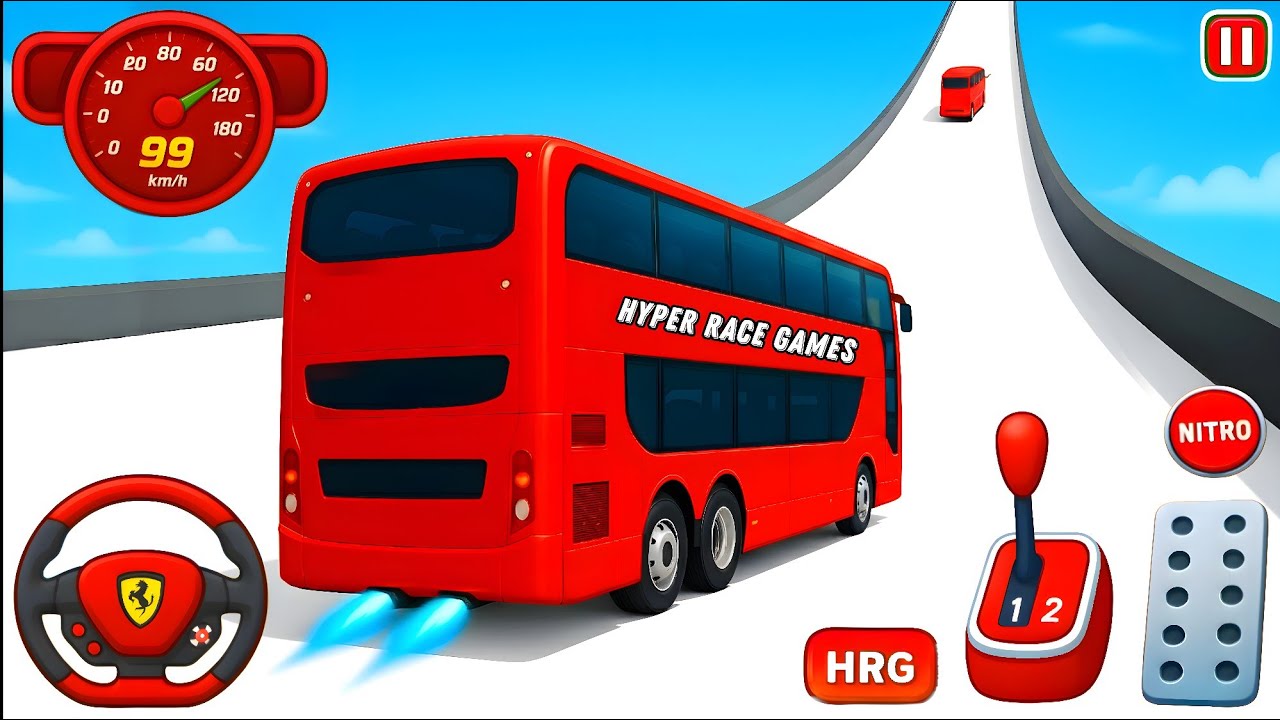 Crazy Bus Mega Ramp Impossible Racing — Автобусные трюки: невозможные трассы — Android Gameplay #73