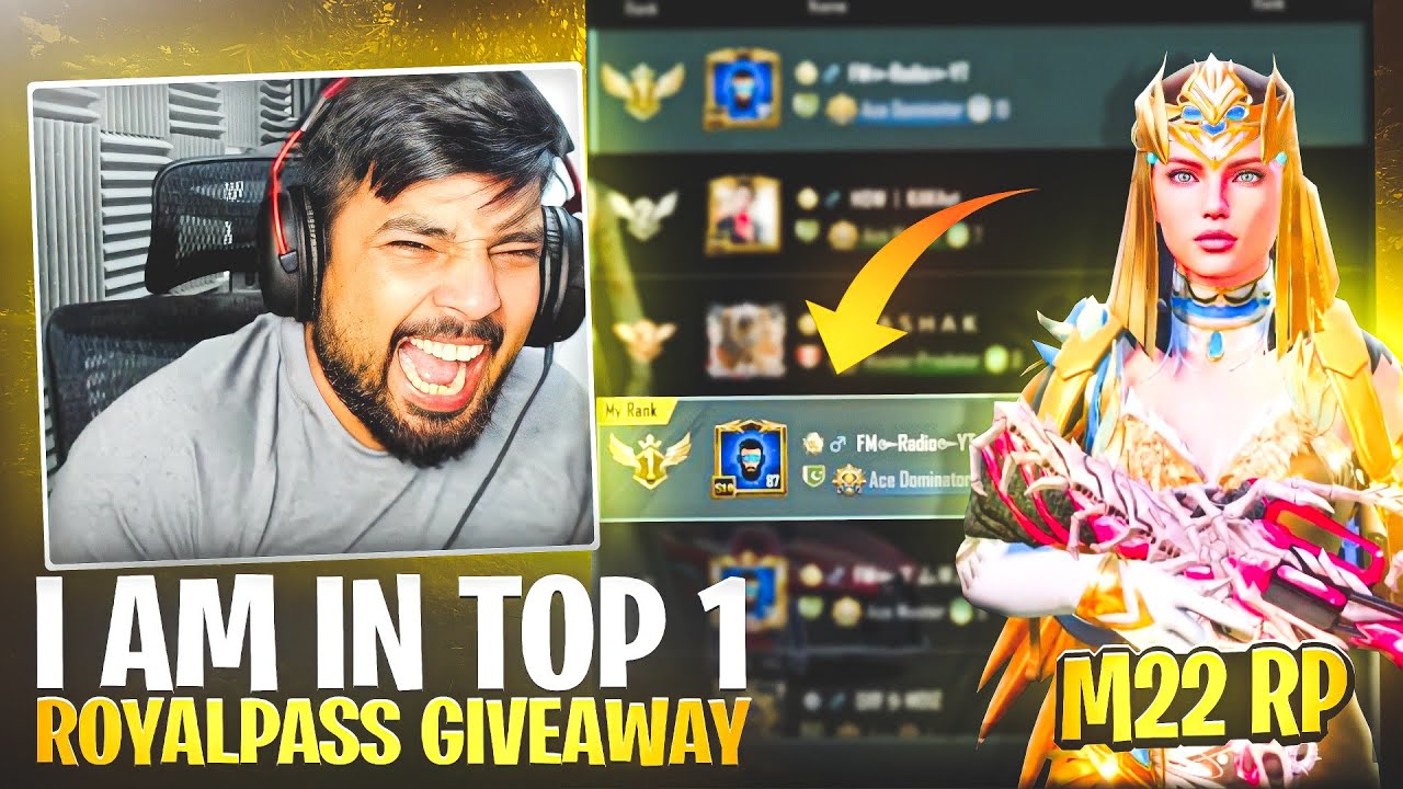 TOP 1 IN RP RANKING 😳 M22 ROYAL PASS FULL MAX 😍