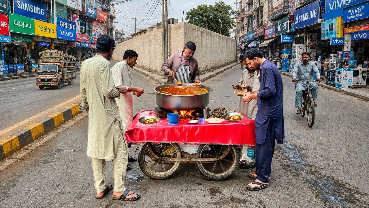 INSANE PAKISTANI STREET FOOD |OLD VENDOR COOKING AT PAKISTAN'S BIGGEST ELECTRONICS MARKET BREAKFAST🤤