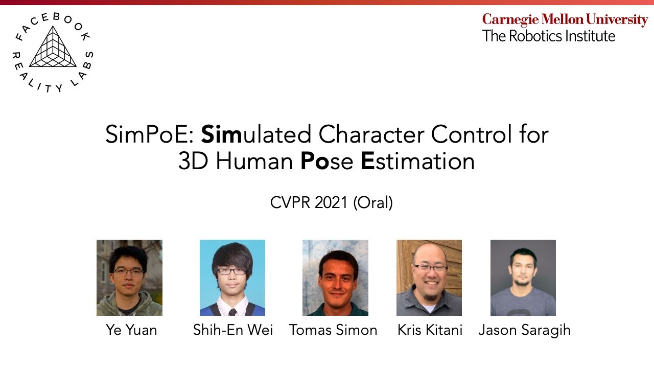 (CVPR 2021) SimPoE: Simulated Character Control for 3D Human Pose Estimation (Talk)