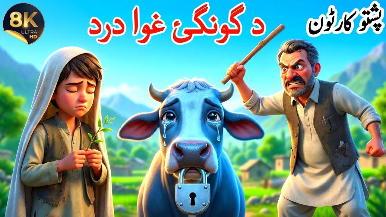 غریب شپونکے او گونگئ غوا | Pashto Cartoon | The Story of a Shepherd and His Mute Cow