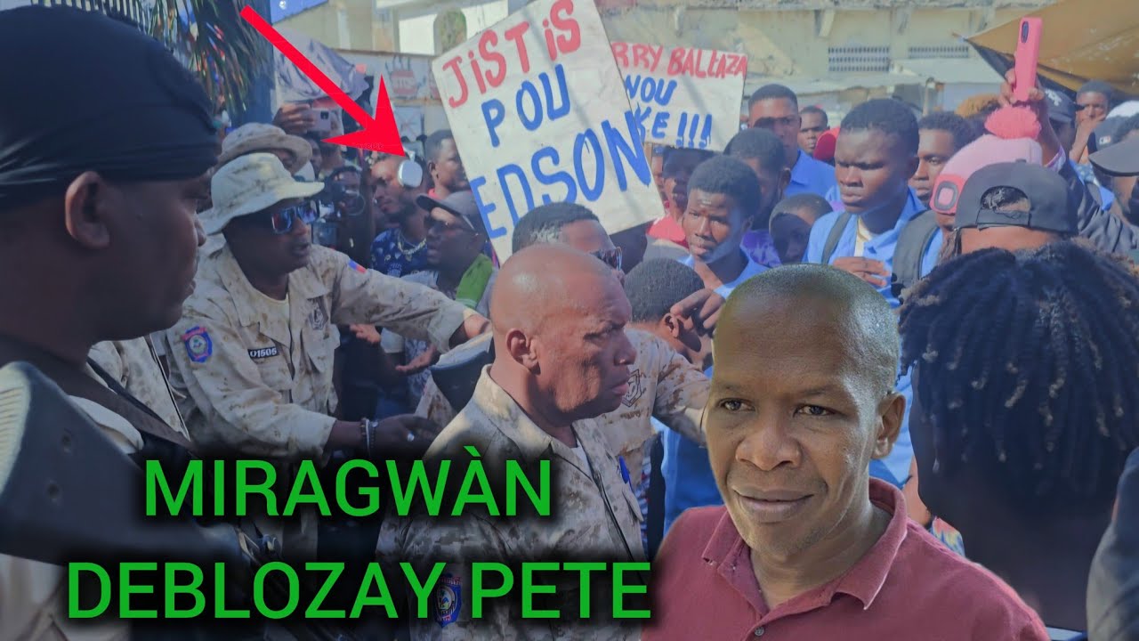Miragwàn ! Deblozay pete popilasyon ak elèv lise vin ak chèn pou fèmen Meri an Lapolis kanpe ankwa 