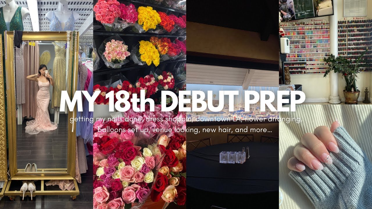 18th birthday prep with me 🌹🎀 Filipino debut, dress shopping, dying my hair, nails, and more!