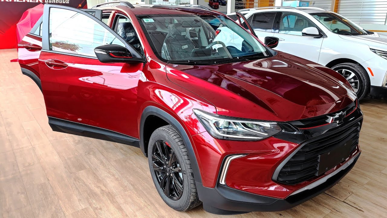 First Look Chevrolet tracker 2023 1.0L SUV 5 Seat - Dark Red Color | Interior and Exterior