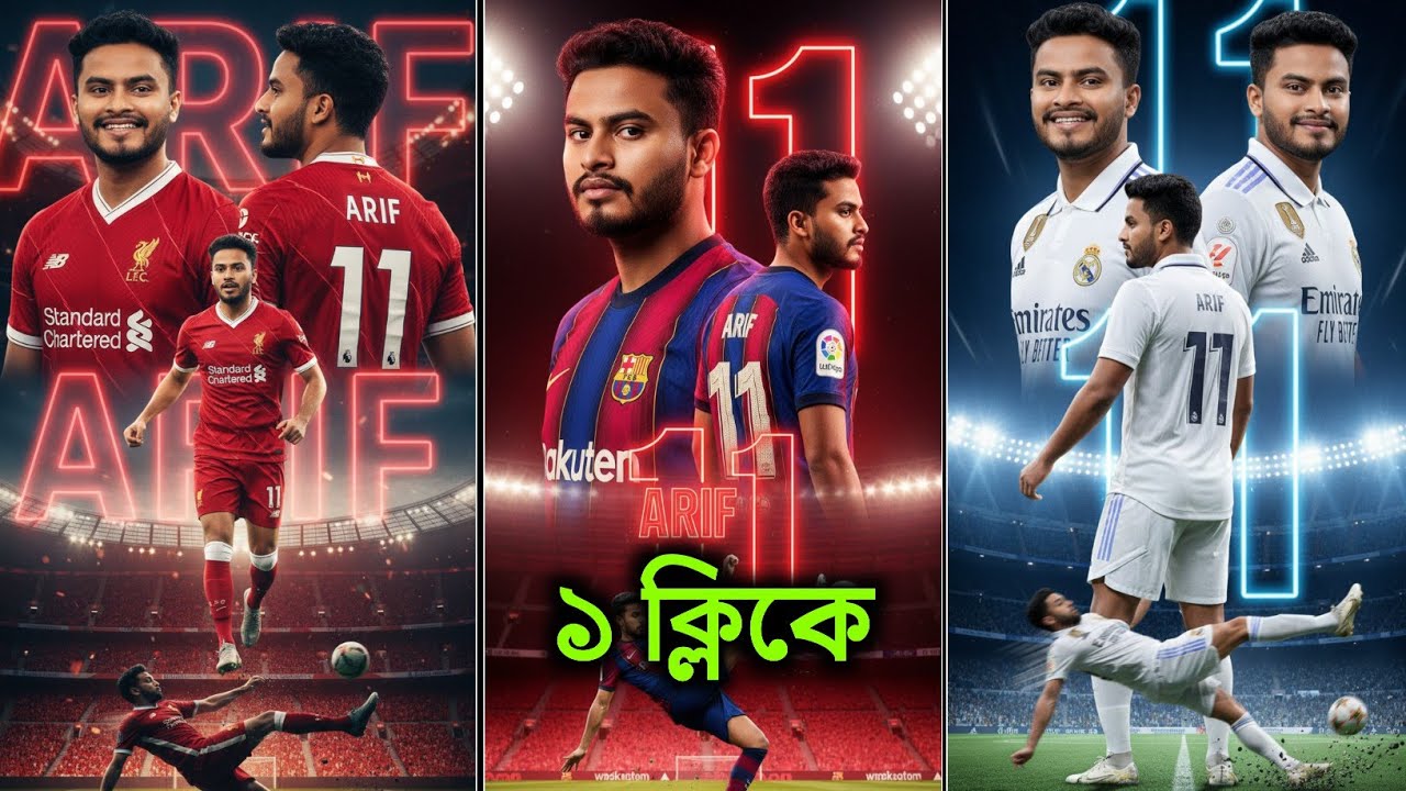 Ai দিয়ে Trending ফুটবল জার্সি ফটো এডিটিং | Ai Football Jersey Photo Editing | Gemini Photo Editing