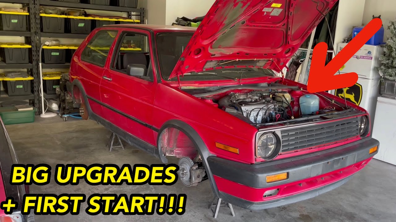 Volkswagen Mk2 Golf GTI 2.0 8v Build (Ep.2) / HUGE UPGRADES + FIRST START / VW Swap Jetta Corrado