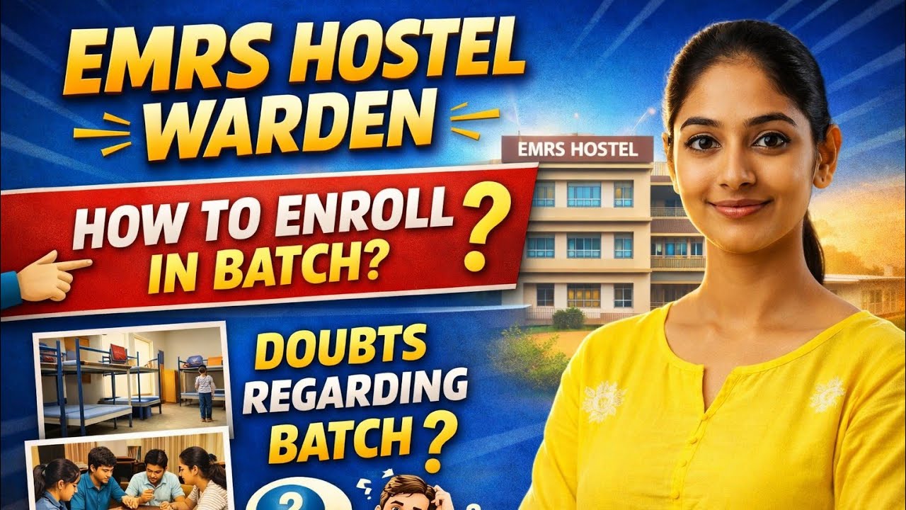 EMRS Hostel warden teir -2 ! How to join our batch ! Cut off ! Result update! Exam date EMRS exam 