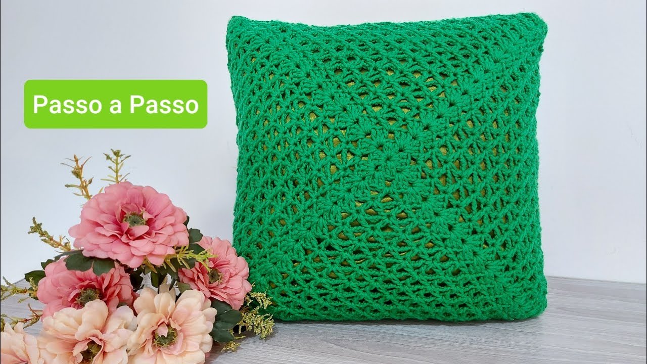 Almofada de crochê para Iniciante Passo a Passo Prof. Neddy Ghusmam