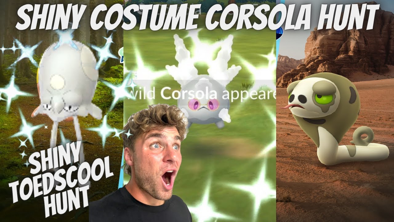 ✨Shiny Costume Galarian Corsola & Shiny Toedscool Hunt! Groudon Raids LIVE In Pokemon Go!✨