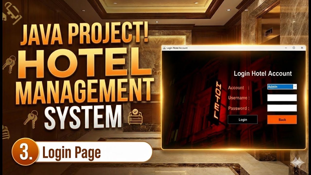 03 - Hotel Management System Project in Java | Create Login Page