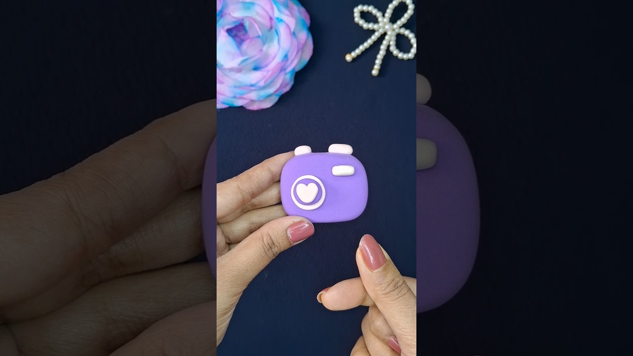 Diy Super Clay Art | 😍🫰💜 Mini Camera With Super Clay | 🥰 #shorts #superclay #miniature #craft2