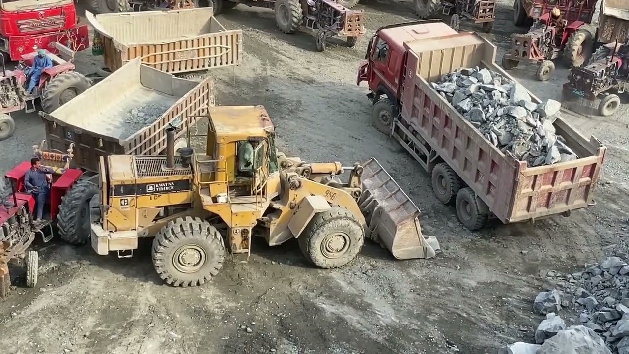  Caterpillar Loader Working Hard in Stone Quarry🚛 Perfect Truck Loading by Expert Loader Operator
