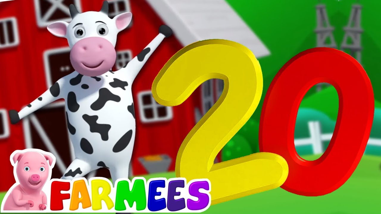 Os números de música 1 a 100 | Canção infantil | Desenhos animado | Farmees Português | Educação