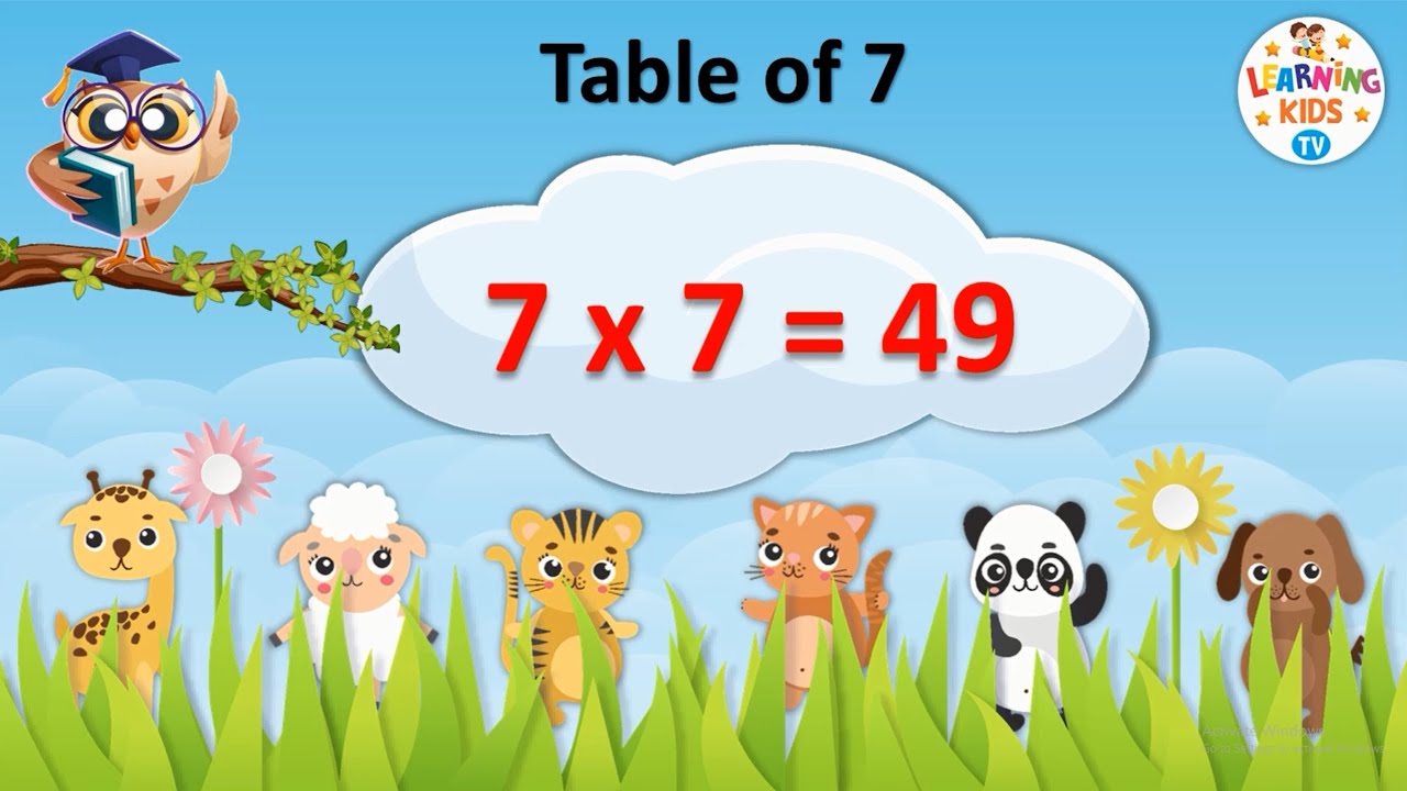Table of 7 | Multiplication Tables for Kids | 7 ka Pahada | Maths Tables | Learning Kids TV