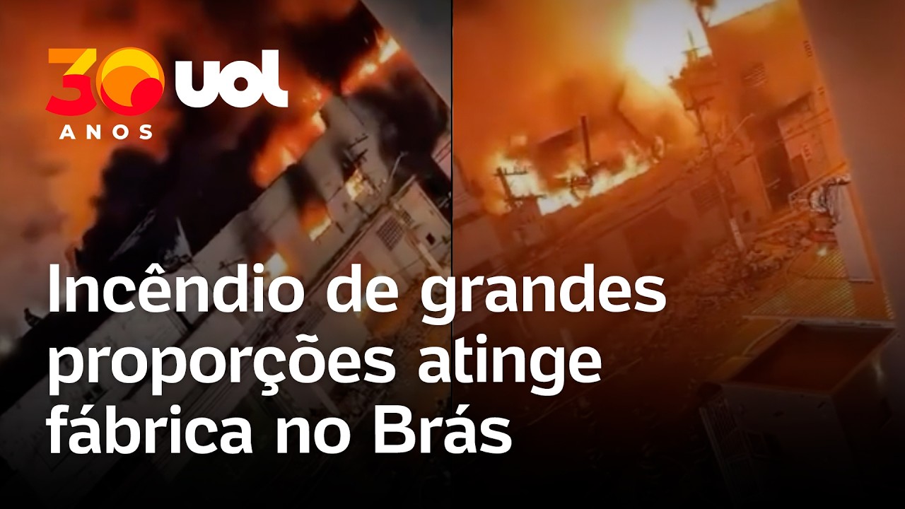 Inc&ecirc;ndio no Br&aacute;s: V&iacute;deo mostra que chamas atingem f&aacute;brica no centro de SP