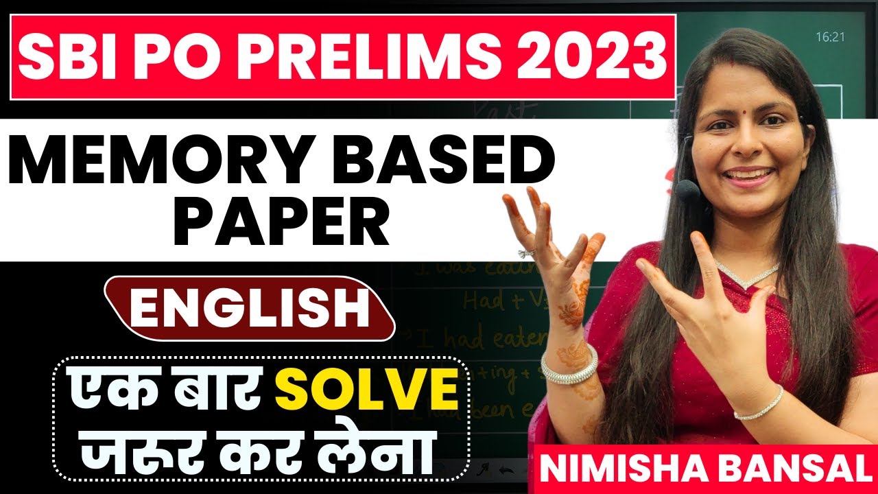 SBI PO Prelims 2023 Memory Based Paper | SBI PO 2023 English Memory Based Paper | 1ST NOV | Nimisha