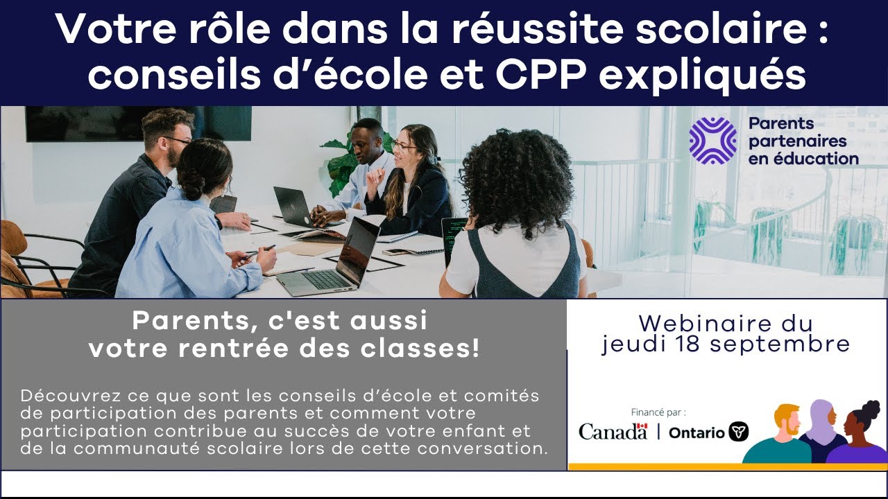 Votre rôle dans la réussite scolaire : conseils d’école et CPP expliqués
