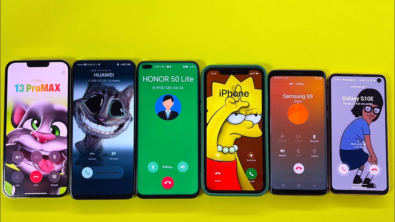 Incoming + Outgoing Call iPhone 11, 13 ProMax, Samsung S9, S10e, Huawei Y90, Honor 50