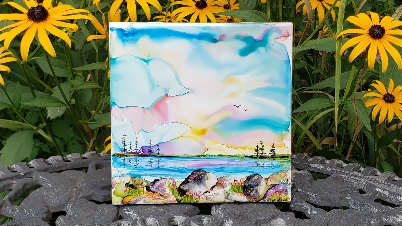 Ranger Ink - How to Paint with Alcohol Ink on Tile