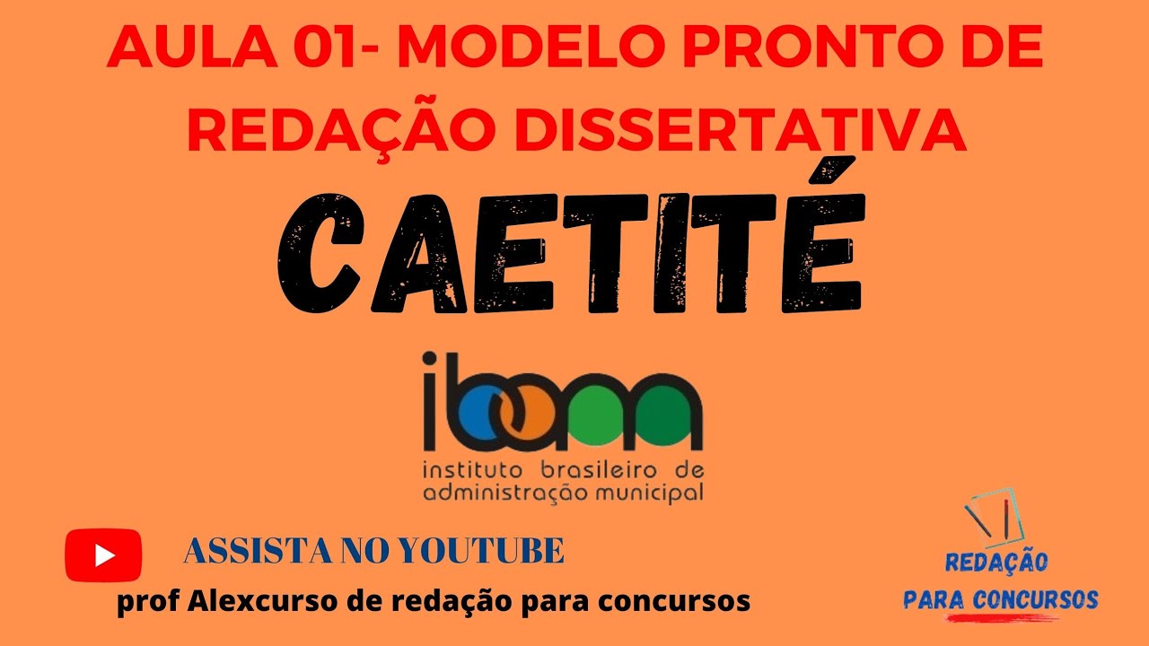 Redação Banca IBAM- Modelo pronto  #redaçãoibam