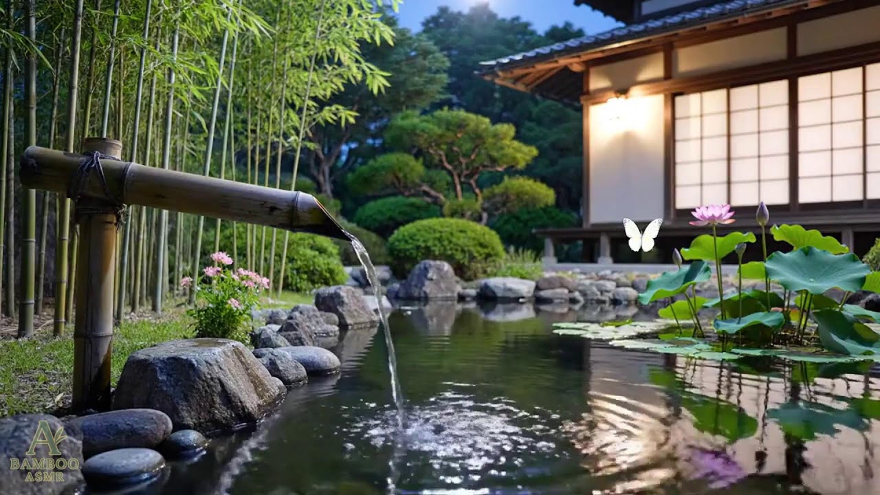 Deep Sleep Music | Bamboo Water Fountain + Soft Piano for Healing, Stress Relief and  Insomnia