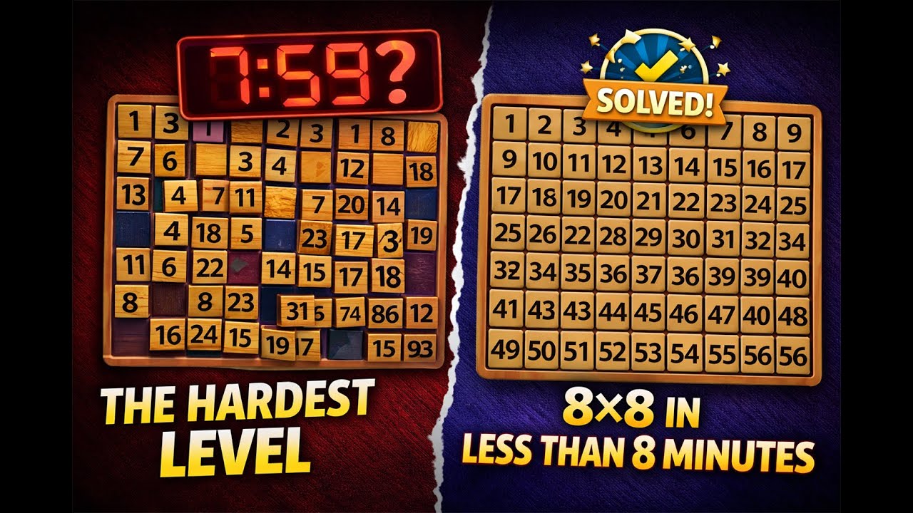 UNBELIEVABLE NUMPUZ 8X8 SOLUTION! (SLIDING BLOCK PUZZLE MASTERED)