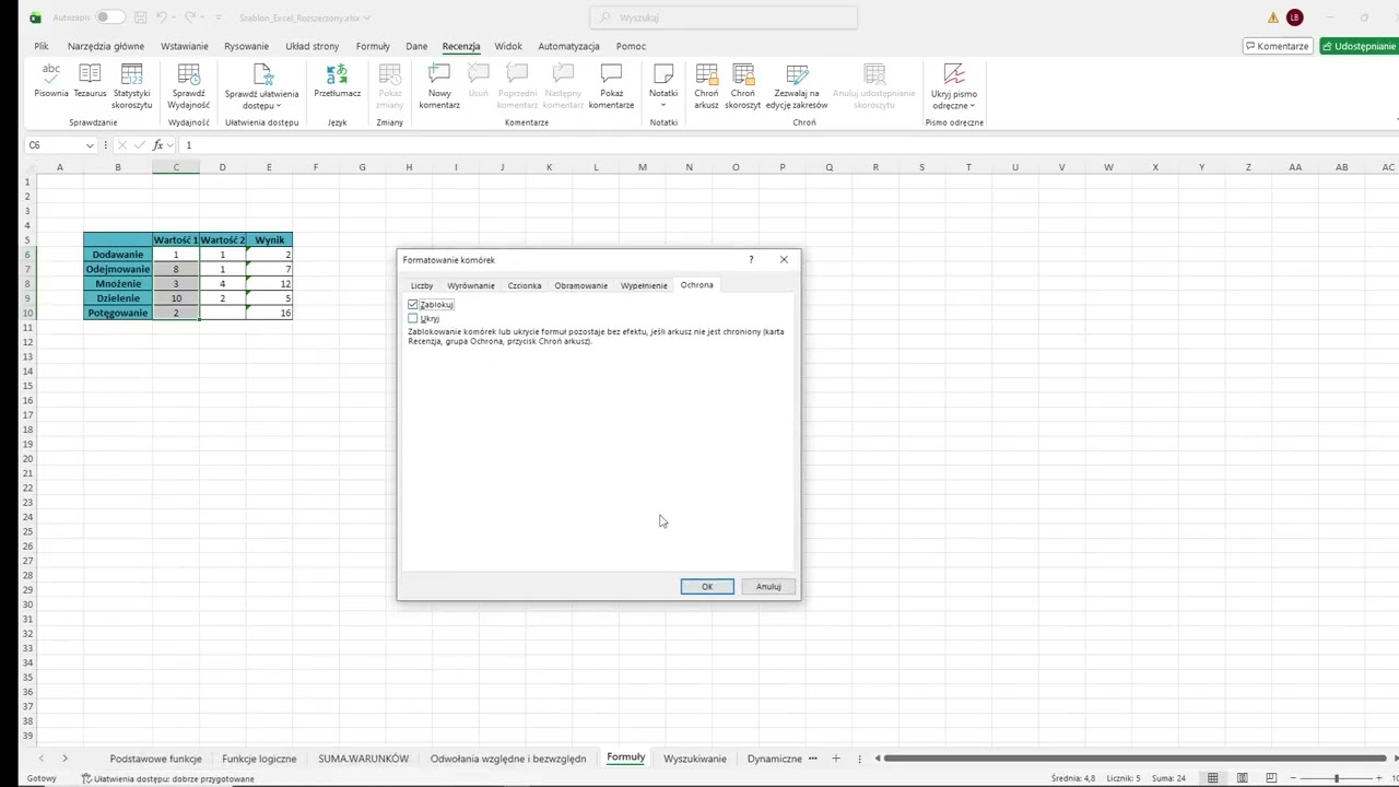 Blokowanie arkusza w Excel