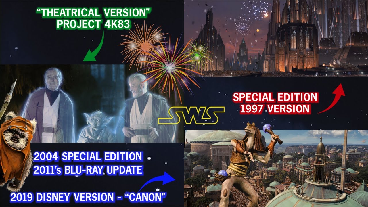 Return Of The Jedi Ending | 4K83, Special Edition, Disney, In-Sync Comparison.