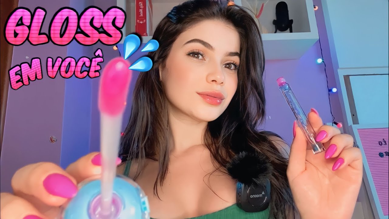 ASMR PASSANDO GLOSS EM VOCÊ COM SONS DE BOCA MOLHADA