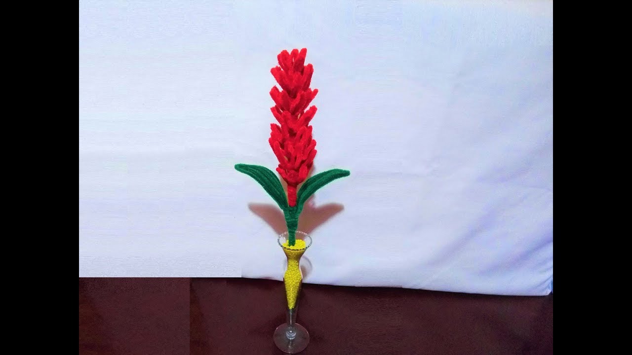 Como hacer una flor de jengibre con  limpiapipas /pipe cleaner  flower