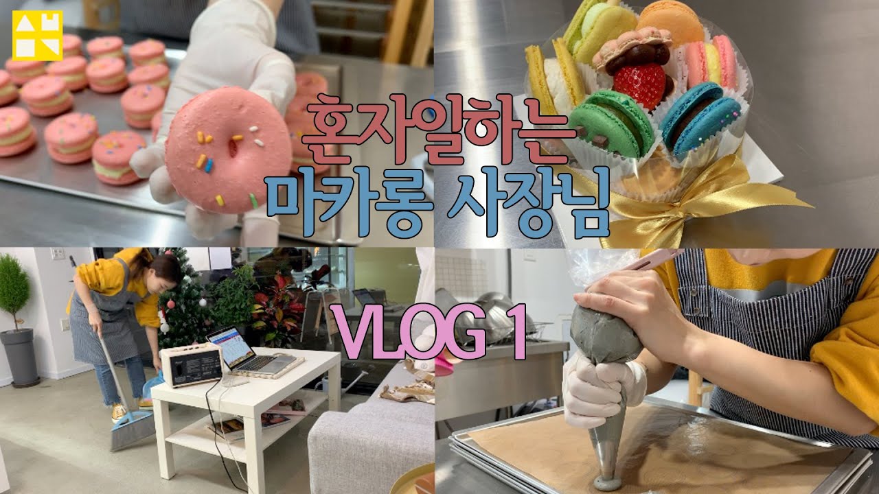 [숩]수빈로그 : 혼자일하는 마카롱집사장님 브이로그, 마카롱브이로그, 직장인브이로그
