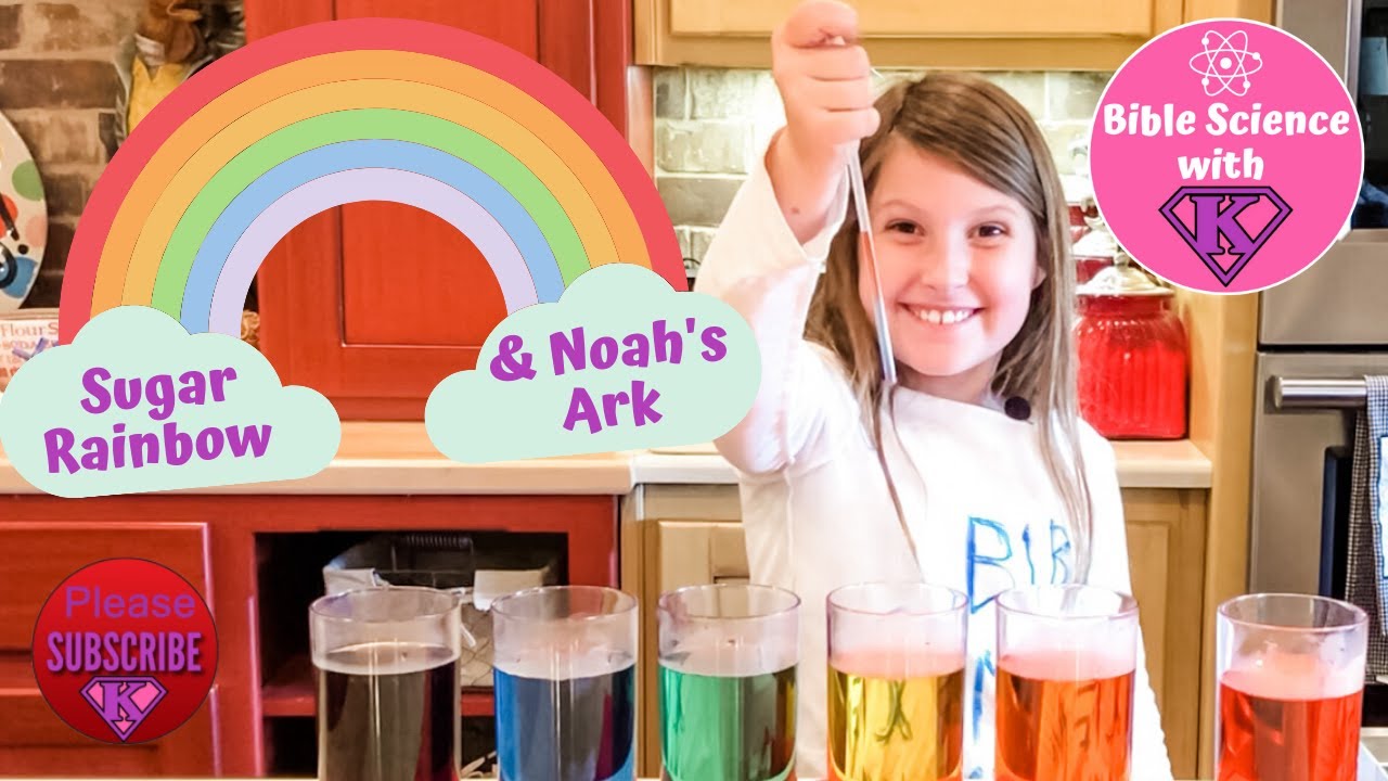 Sugar Rainbow DIY kids home science experiment &  Noah’s Ark Bible Story