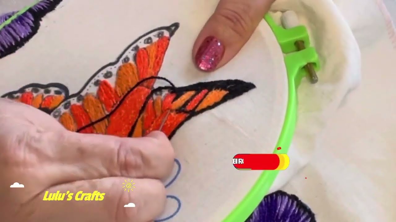 Como Bordar Una Mariposa #embroidery #embroidery #arte #art #crochet