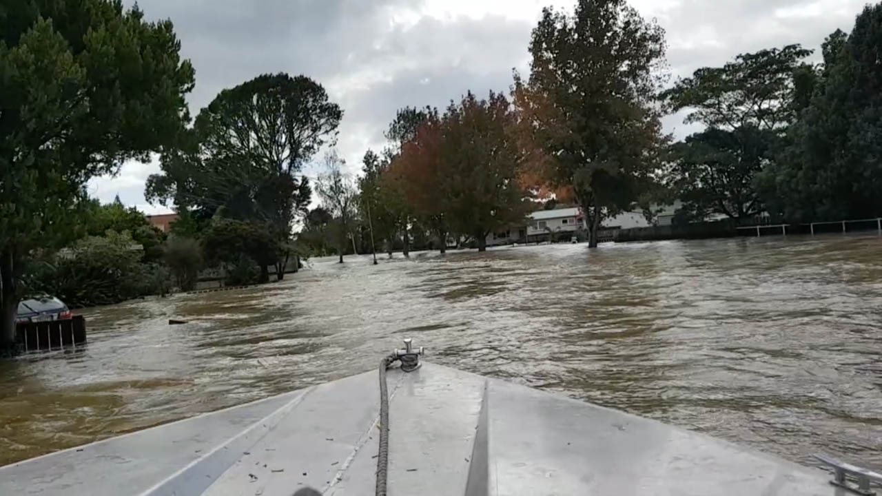 Jet Boat Drives Through New Zealand Flood