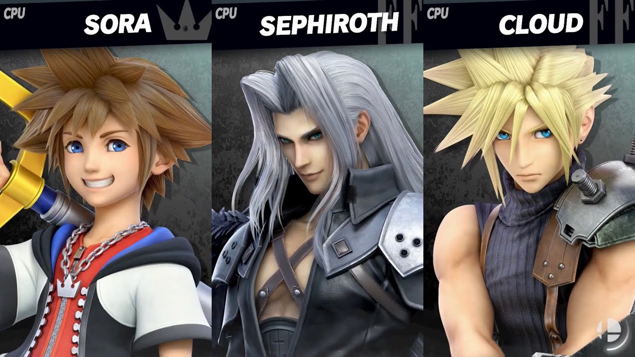 Super Smash Bros. Ultimate - Sora vs Sephiroth vs Cloud