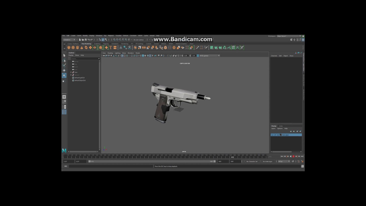 GUN RIG AND ANIMATION TEST IN MAYA