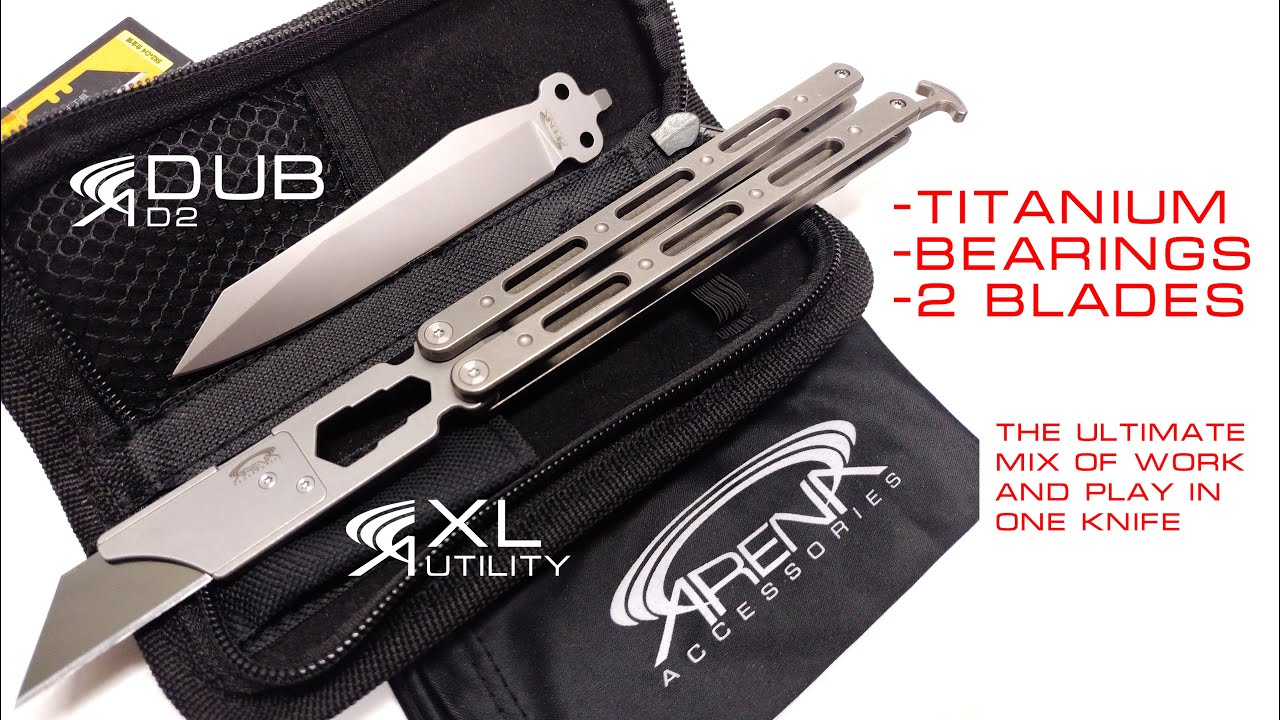 Titanium Arena DUB / XL Utility Blade Balisong Combo Butterfly Knife Review