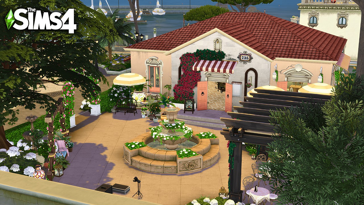 Итальянское кафе на берегу нового городка Ондарион в the Sims 4 | БЕЗ МОДОВ | leilasimss4